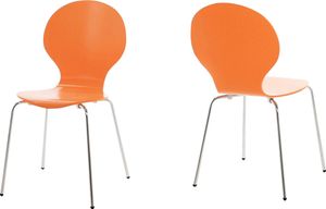 Stapelstuhl >Marcus< in Orange aus MDF - 49x87x53cm (BxHxT)