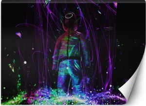 Vlies fototapete Neon für Gamer 400x280 cm Feeby Lila inkl. Kleber einfache Montage