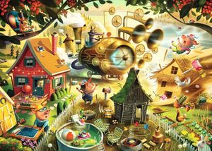 Puzzle RAVENSBURGER Uważaj, świnie! (Trzy małe świnki) 1000 elementów