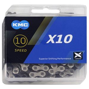 KMC X10 Grau Kette 10-fach 114 Glieder 1/2" X 11/128" Extrem haltbar