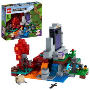 LEGO 21172 Minecraft Das zerstörte Portal Minecraft Spielzeug Set ab 8 Jahre mit Figuren aus dem Videospiel