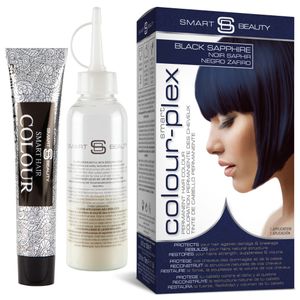 Smart Beauty permanentes blauschwarzes Haarfärbemittel mit Plex Anti-Haarbruch-Technologie, 100 % Grauhaarabdeckung vegan, ohne Tierversuche