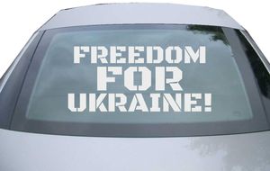 Indigos UG - Aufkleber Heckscheibe & Motorklappe DE6904 - silber - 600x272 mm - Freedom for ukraine! - Auto Scheiben Fenster Heckklappe Tuning Racing JDM - Die cut