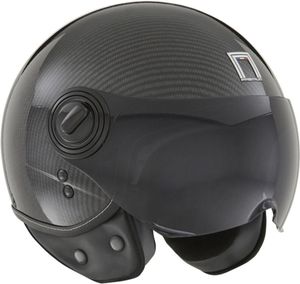 Trendiger Jethelm im Carbon-Look für den Roller - Modischer Helm für den Roller - Rollerhelm - Motorradhelm - Mopedhelm - Carbon-Look  - S