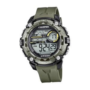 Calypso Herrenuhr Kunststoff dunkelgrün Calypso Digital Armbanduhr D2UK5819/1