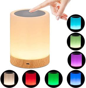 LED Nachttischlampe Touch Dimmbar Atmosphäre RGB Tischlampe Tragbar Nachtlicht für Schlafzimmer