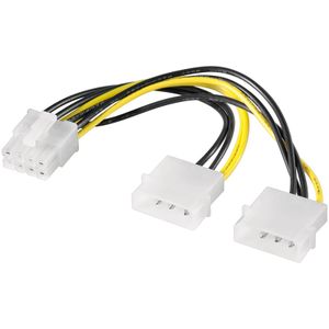 PC Grafikkarten Stromkabel/Stromadapter; PCI-E zu PCI Express 8 Pin, 0.15 m