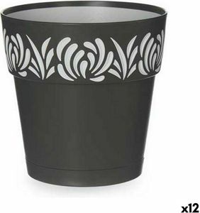 Samozavlažovací kvetináč Stefanplast Gaia antracitový plast 15 x 15 x 15 cm (12 kusov)