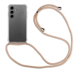 betterfon | Samsung Galaxy S24 Handykette Smartphone Halskette Hülle mit Band - Schnur mit Case zum umhängen Handyhülle mit Kordel zum Umhängen für Samsung Galaxy S24 in Beige / Braun