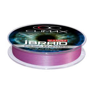 Climax iBraid U-Light fluo-purple 135m ultradünne geflochtene Angelschnur, Durchmesser pro mm:0.04, Länge m:135