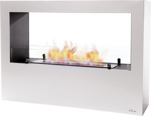 Purline DANAE, Freistehende Feuerstelle, Geschlossen, Elektro, Weiß, Drinnen, Rechteckig