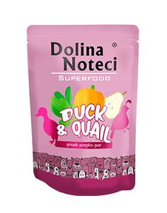 DOLINA NOTECI Superfood Mokra karma dla psa kaczka i przepiórka saszetka 300g