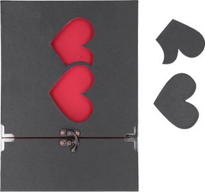 Fotoalbum Double Heart Frame Front Decoration Scrapbook geeignet für DIY Crafts Gästebücher