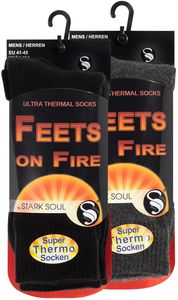 Stark Soul® Thermo Socken  2er Pack FEETS on FIRE 41-45 Schwarz