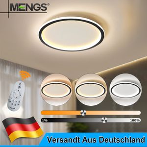 LED Design Deckenleuchte Ø40cm 44W Rund dimmbar Wohnzimmer Küche Deckenlampe Mit Fernbedienung Schwarz