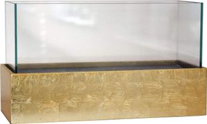 VIVANNO Windlicht Fiberglas CANDELITO, Gold Blattoptik hochglanz - 50x20x29 cm