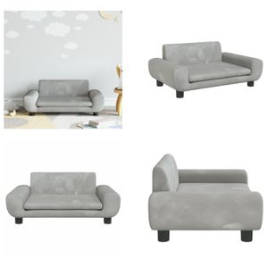 vidaXL Kindersofa Hellgrau 70x45x33 cm Samt - Kindersofa - Kindersofas - Minisofa - Spielzimmersofa