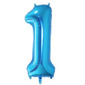 Oblique Unique 1x Folien Luftballon mit Zahl 1 Kinder Geburtstag Jubiläum Party Deko Ballon blau