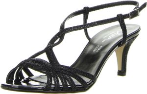 Vista Damen Sandaletten Glitzeroptik schwarz, Größe:36, Farbe:Schwarz