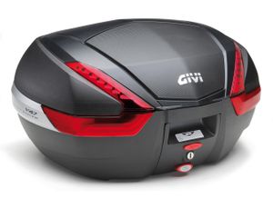 Givi Monokey Topcase V47NN in Carbonoptik mit roten Reflektoren, max. Zuladung 10 kg