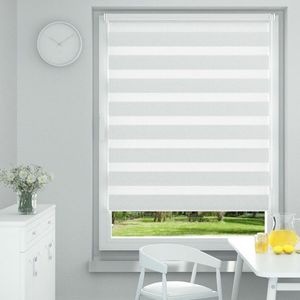 i@home Doppelrollo Duo Rollo 80 x 150cm Weiß Sonnenschutz Fensterrollo Klemmfix-ohne Bohre Seitenzugrollo
