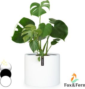 Fox & Fern Blumentopf, Übertopf Groß, UV- und Frostbeständige Blumentöpfe, Blumentopf für Innen und Außen, Übertöpfe für Zimmerpflanzen, Übertopf mit Stopfen, Faserstein Pflanzentopf, Einzeltopf
