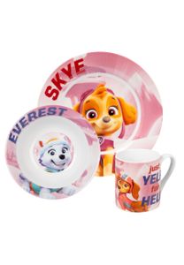 Paw Patrol Frühstücksset für Kinder - Geschirr Set 3-teilig Teller, Schale & Tasse aus Porzellan