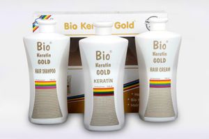 Bio Keratin Gold 700ml Haarglättung Haarglättungsset - Keratin + Shampoo + Conditioner