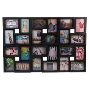 Henzo Fotorahmen - Magnolia Gallery - Collagerahmen für 24 Fotos - Fotogröße 10x15 cm - Schwarz