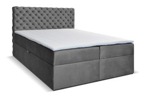 MOB, Manželská posteľ Boxspring 200 cm - Orimis (sivá)