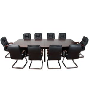 Konferenztisch, Besprechungstisch mit 10 Leder Stühlen