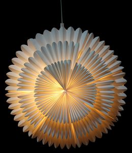 Snowflake Design Papier Lampenschirm - Modell Yukon, Weiß, 50*50*15 cm, Asiatische Lampenschirme aus Papier & Stoff