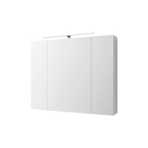 ML-Design zrkadlová skrinka do kúpeľne 3-dverová s LED osvetlením, 90x72x15 cm, biela