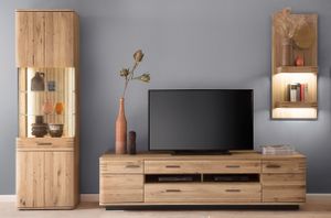MCA furniture Wohnwand Salvador - Balkeneiche Bianco ohne LED-Beleuchtung