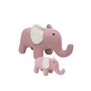 Plyšová hračka Háčkovaná AMIGURUMIS PACK Bílý slon 48 x 26 x 23 cm 90 x 35 x 48 cm 2 ks