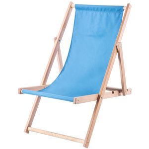 Lehátko KADAX "Tulon", drevené plážové lehátko, ležadlo do 120 kg, modré