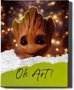 Ach, umění! - Groot Marvel sada pro malování podle čísel - 40x50cm, s dřevěným rámem a štětci DIY