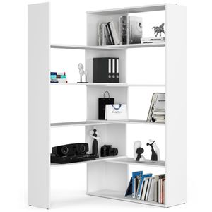 Bücherregal AKORD TWIST Eckregal ausklappbar Weiß B173,6 x H182 x T30 cm