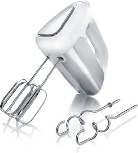 Arendo Elektrischer Handmixer Handrührer - inkl. 2 Quirle und 2 Knethaken aus Edelstahl – Handrührgerät - Hakenentriegelung – Turbotaste – Thermosicherung – Edelstahloptik