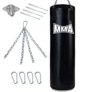 Boxersack 120x35 CM Boxsack Hängend Gefüllt Punchingsäcke mit Kette und Deckenhaken Hängend Gross [137]