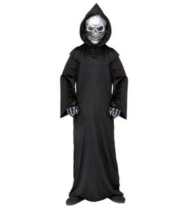 Kinderkostüm "Sensenmann mit holografischer Totenkopfmaske" | Horror Halloween Größe: 116