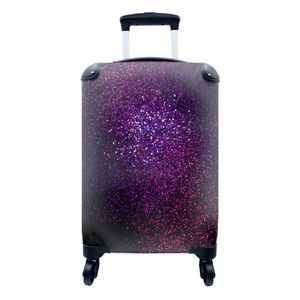Kufrík Ručná batožina na kolieskach Malý cestovný kufor so 4 kolieskami Minimálne umenie fialovej farebnej explózie - Veľkosť kabíny < 55x40x23 cm &