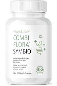 effective nature - Combi Flora Symbio - Enthät 14 verschiedene Bakterienstämme - 60 vegane Kapseln