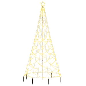 vidaXL LED-Weihnachtsbaum mit Metallstange 500 LEDs Warmweiß 3 m