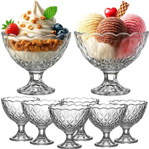 Eisbecher 6 Stück SET Eisschalen Dessertschale Eisgläser Dessertgläser 200 ml Eisbecher 6 Stück SET Eisschalen Dessertschale Eisgläser Dessertgläser 200 ml