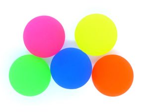 5 x XL Flummi Ball neon Hüpfball Springball gelb, blau, pink, grün, orange 60 mm