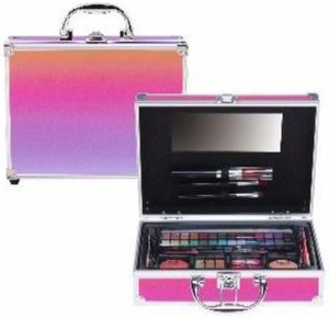 Super Rainbow Kosmetik Make-up ALU Koffer by Cosmelux  Schminkkoffer 45 tlg gefüllt(e521)