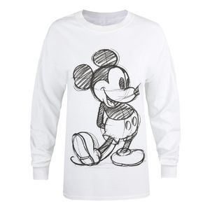 Disney - T-Shirt für Damen Langärmlig TV172 (XL) (Weiß)