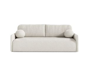 Schlafsofa GLORI 206x87 cm mit Schlaffunktion und Bettkasten, komfortabel Sofa mit MOS system - Weiß