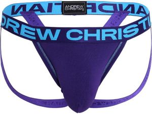 Andrew Christian - Pánske tangá - ALMOST NAKED® Hang-Free Jock Thong Purple - fialové - 1 x veľkosť L Andrew Christian - Pánske tangá - ALMOST NAKED® Hang-Free Jock Thong Purple - fialové - 1 x veľkosť L